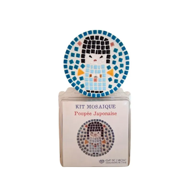 Kit mosaïque poupée japonaise avec tesselles artisanales