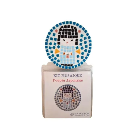Kit mosaïque poupée japonaise avec tesselles artisanales