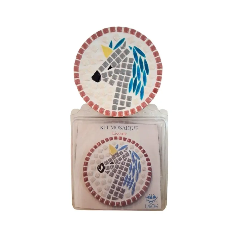 Kit mosaïque Licorne avec tesselles artisanales