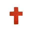 Croix émaillé avec un motif dentelle