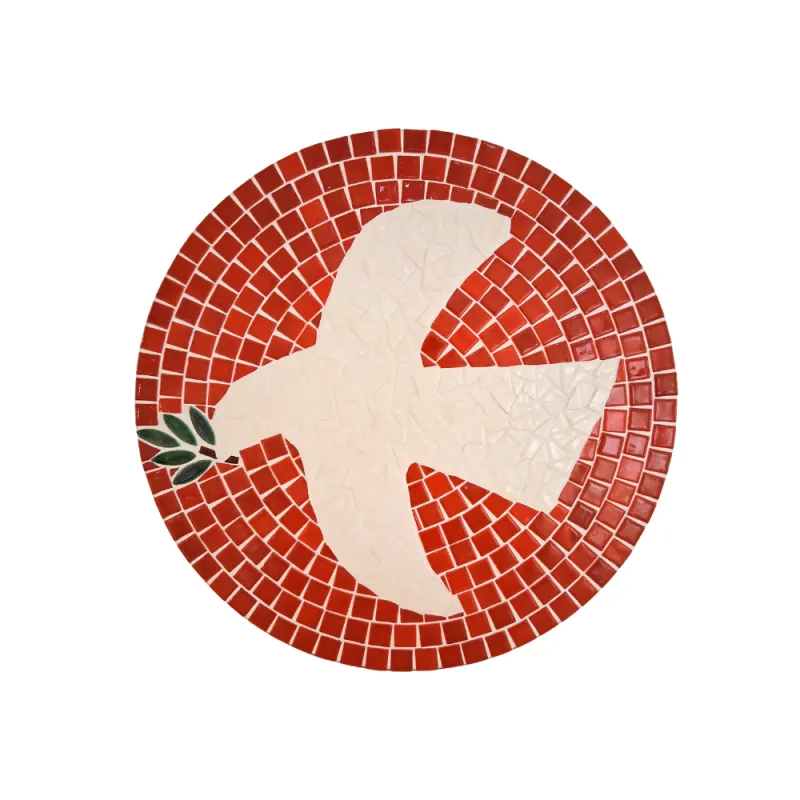 Grande colombe en faïence et petite mosaïque
