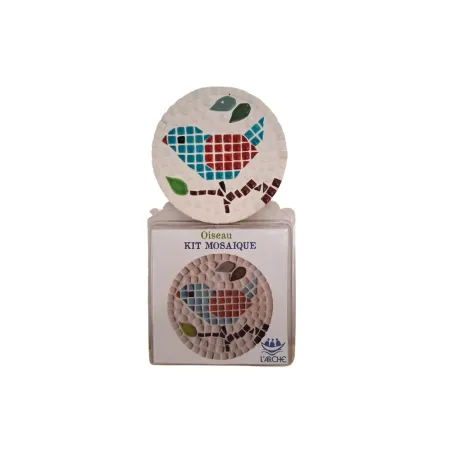 Kit mosaïque oiseau avec tesselles artisanales