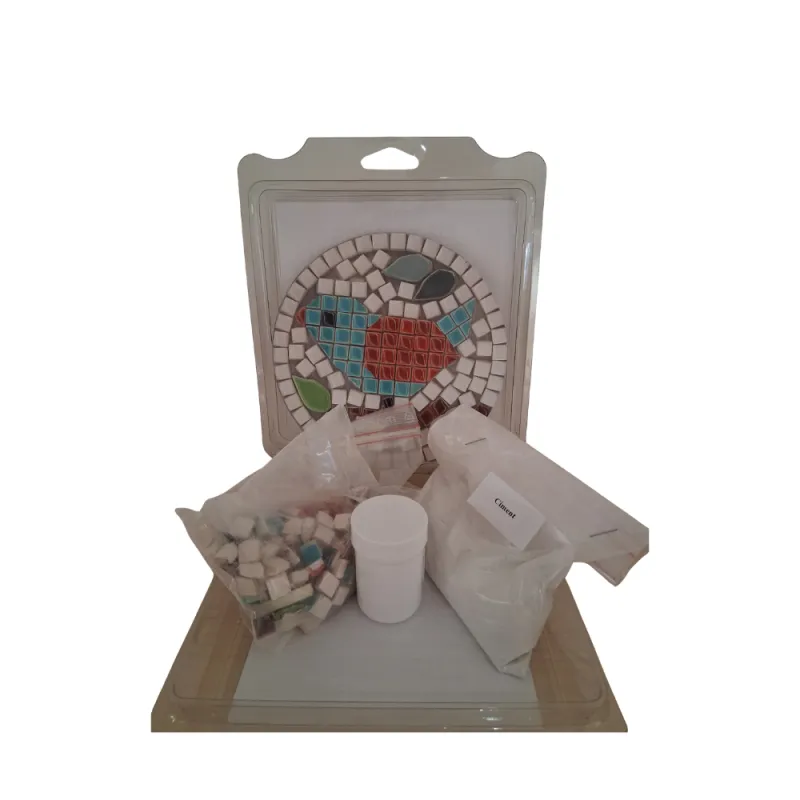 Kit mosaïque oiseau avec tesselles artisanales