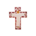 Croix en mosaïque découpée avec le Christ