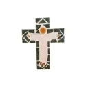 Croix en mosaïque découpée avec le Christ