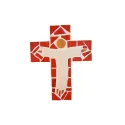 Croix en mosaïque découpée avec le Christ