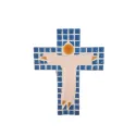 Croix en mosaïques à petits carreaux façonnée à la main