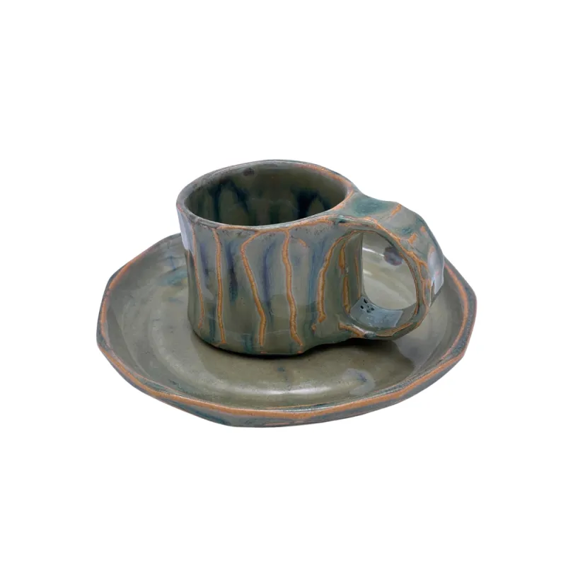 Tasse et sous-tasse Grès