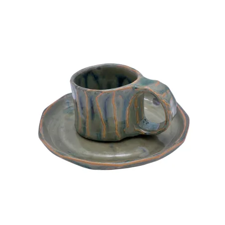 Tasse et sous-tasse Grès