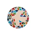 Colombe en faïence et mosaïque découpée