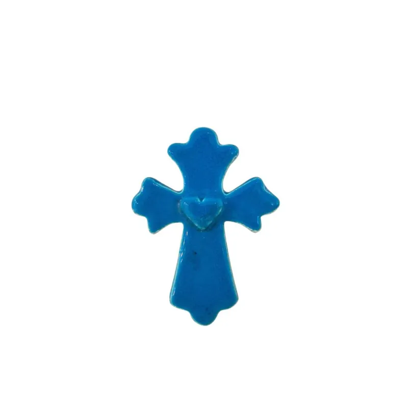 Croix en forme de trèfle en faïence