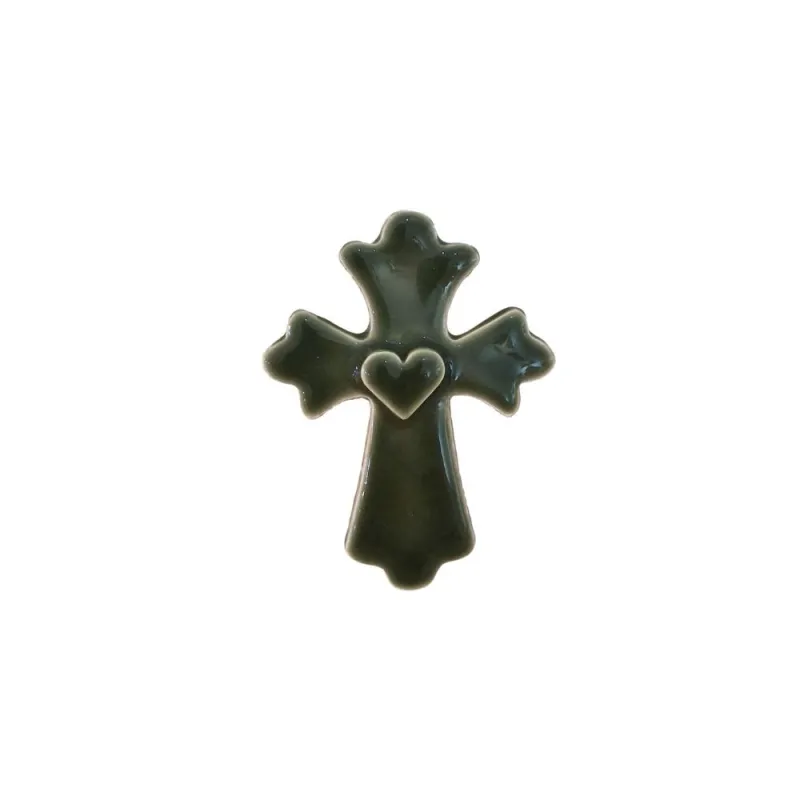 Croix en forme de trèfle en faïence